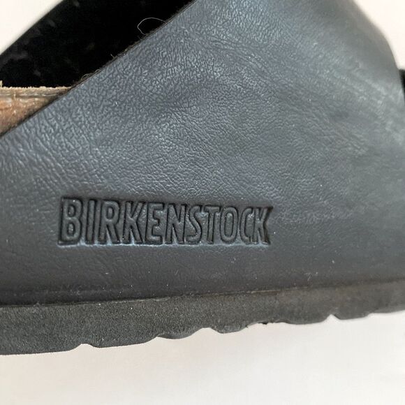 Birkenstock Black Leather Sandals Regular Width US size 6-6.5 Boho Beach Coastal - Picture 9 of 14